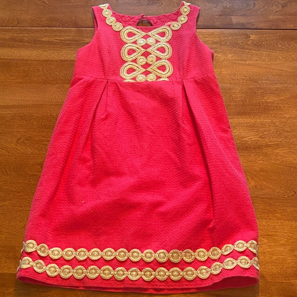 Lilly Pulitzer Pink Dress with Gold Accents